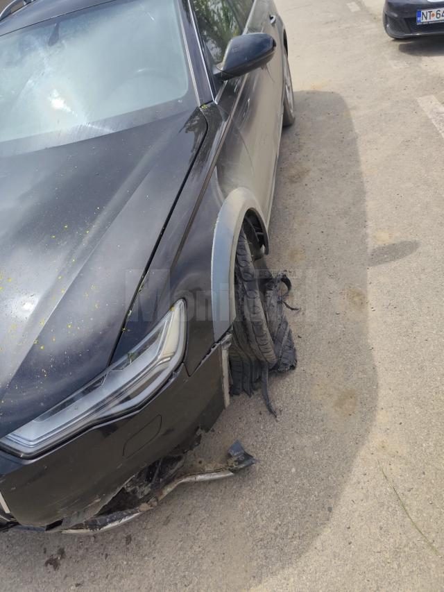 Șofer fugar urmărit din Suceava, oprit abia în zona Pașcani, unde a trecut prin barajul cu țepi al polițiștilor