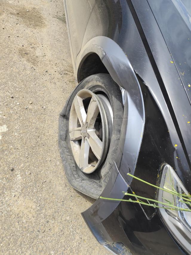 Șofer fugar urmărit din Suceava, oprit abia în zona Pașcani, unde a trecut prin barajul cu țepi al polițiștilor