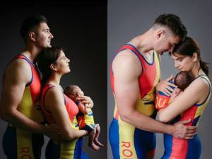 Ședință foto memorabilă cu primul copil al olimpicilor canotori, Ionela și Marius Cozmiuc 1