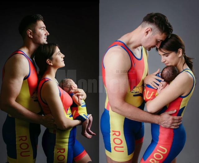 Ședință foto memorabilă cu primul copil al olimpicilor canotori, Ionela și Marius Cozmiuc 1