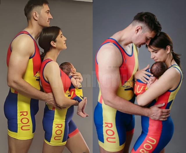 Ședință foto memorabilă cu primul copil al olimpicilor canotori, Ionela și Marius Cozmiuc