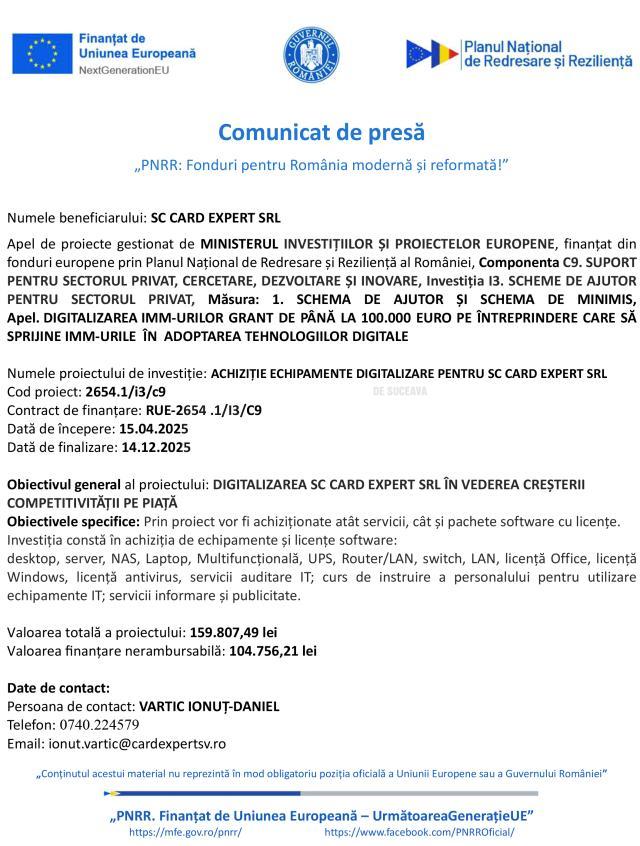 „PNRR: Fonduri pentru România modernă și reformată!”