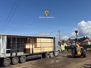 Tir cu tot cu aproape 50 mc de cherestea, confiscat de polițiști