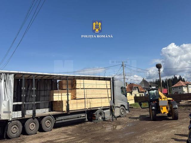Tir cu tot cu aproape 50 mc de cherestea, confiscat de polițiști
