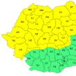 Cod galben de vreme rea, cu vânt puternic, ploi, ninsori și izolat grindină