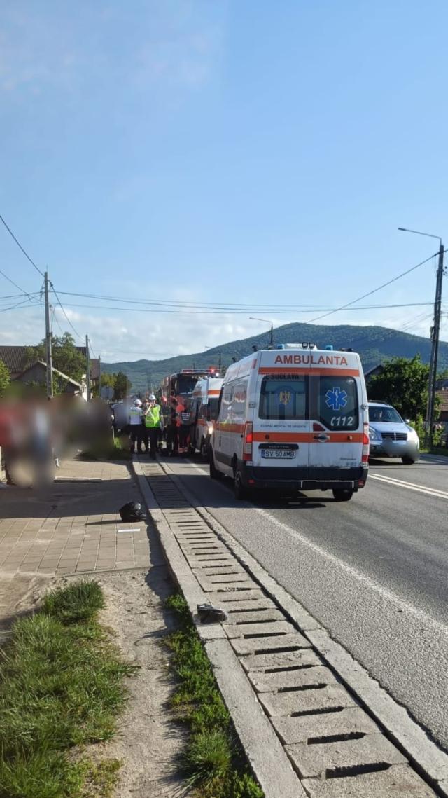 Coliziune între un autoturism și o motocicletă, pe raza localității Păltinoasa
