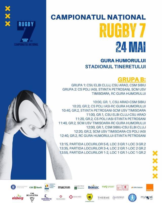 Șapte echipe din țară participă la Campionatul Național de Rugby în 7, sâmbătă, la Gura Humorului