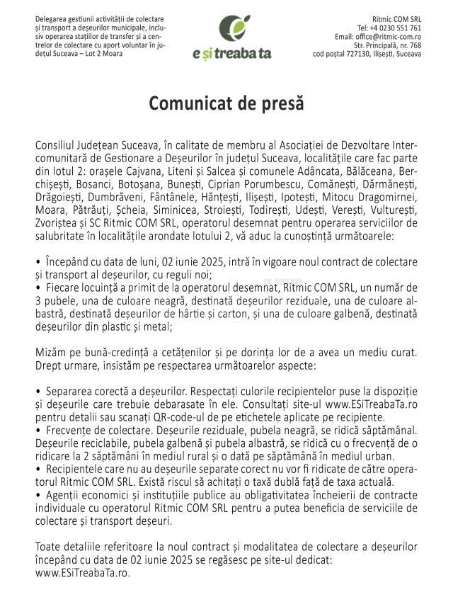 Comunicat Ritmic