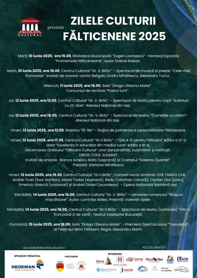 „Zilele Culturii Fălticenene 2025” aduc artă, literatură și spectacole de excepție
