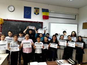 Clasa a V-a B, cea care a obținut premiul I, cu un punctaj de 49
