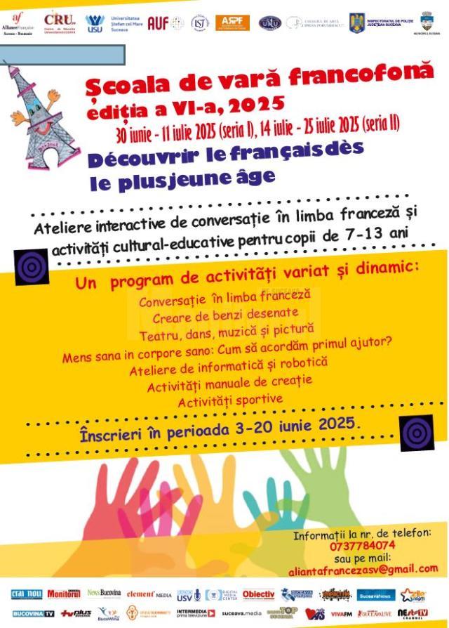 Școala de vară francofonă, ediția a VI-a, pentru elevi cu vârste cuprinse între 7 și 13 ani