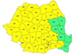Cod galben de caniculă, până joi seara, în zeci de județe