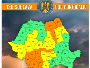 Cod Portocaliu de furtuni, vineri, între orele 12.00 și 23.00