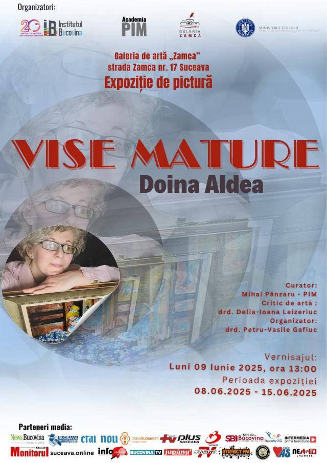 Expoziția de pictură „Vise mature”, realizată de Doina Aldea, la Galeria de artă „Zamca”