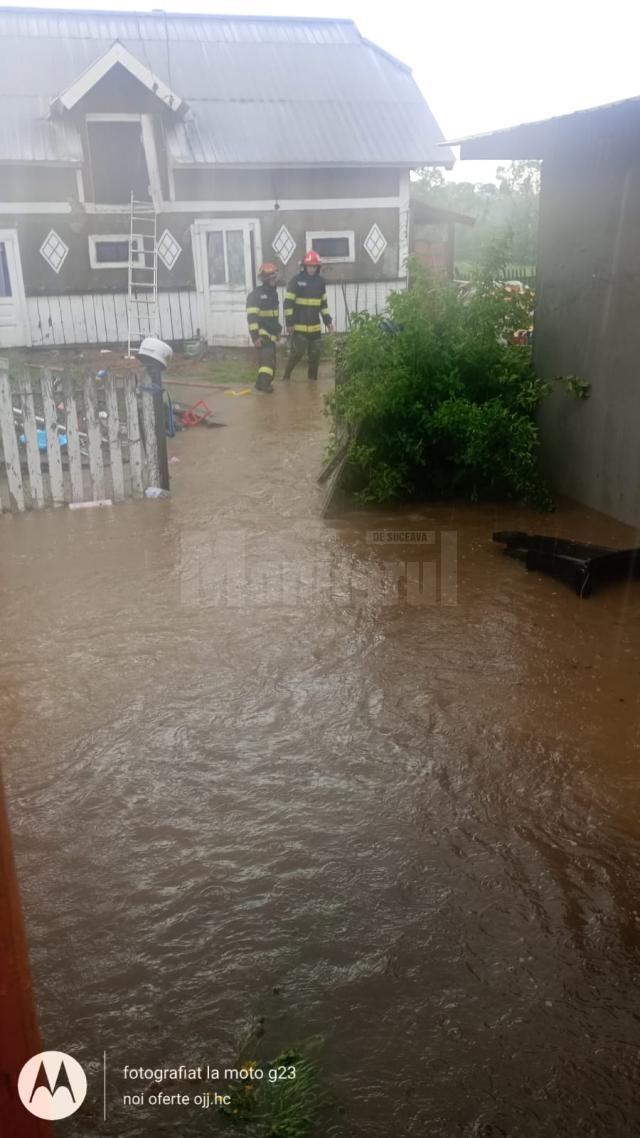 Ploile torențiale de astăzi au inundat o casă, două curți și un beci din comuna Dorna Candrenilor