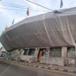 Partea superioară a stadionului Areni, acoperită cu un material textil