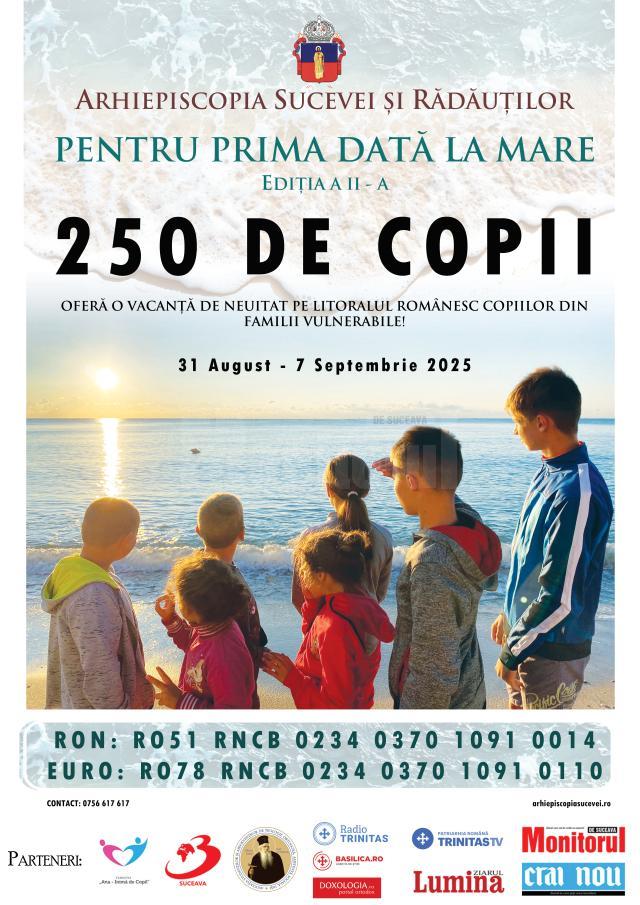 „Pentru prima dată la mare” – Ediția a II-a: Arhiepiscopia Sucevei și Rădăuților oferă o vacanță de neuitat copiilor silitori din familii vulnerabile