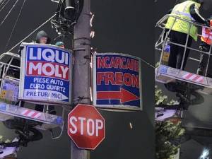 Acțiune de îndepărtare a reclamelor de pe stâlpi, demarată în iarnă de administrația locală