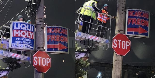 Acțiune de îndepărtare a reclamelor de pe stâlpi, demarată în iarnă de administrația locală