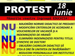 Protest împotriva măsurilor ce urmează a fi luate în învățământ, organizat de Sindicatul Univers din Universitatea „Ștefan cel Mare” Suceava