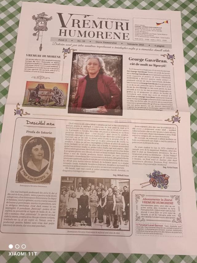 Ziarul Vremuri Humorene în cea mai recentă apariție a sa