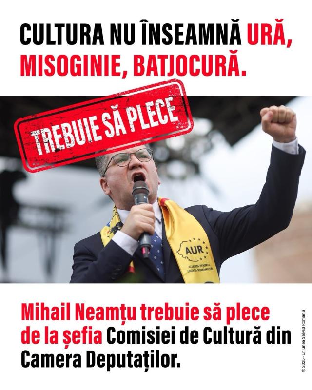 Cererea USR de sancționare a deputatului AUR Mihail Neamțu, trimisă de Biroul Permanent al Camerei Deputaților la Comisia juridică