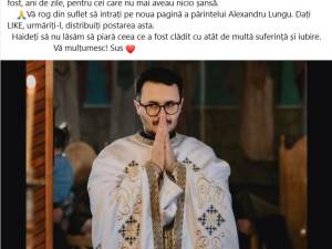 Preotul Alexandru Lungu a rămas fără pagina de socializare prin care a mobilizat mii și mii de oameni, să ajute pe alții