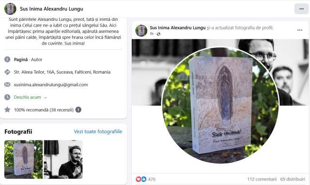 Pagina nouă, a cărții pe care o va lansa Alexandru Lungu