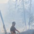 Peste 40 de pompieri militari și silvicultori s-au luptat miercuri până târziu în noapte cu un incendiu în fondul forestier la Sadova