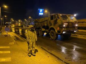 Operatiune de dezinfectie a strazilor din Suceava cu Batalionul 202 Apărare CBRN - Intervenție la Dezastre