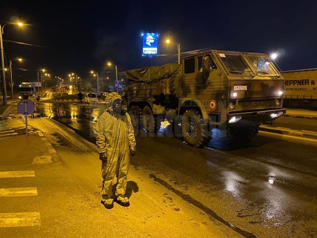Operatiune de dezinfectie a strazilor din Suceava cu Batalionul 202 Apărare CBRN - Intervenție la Dezastre