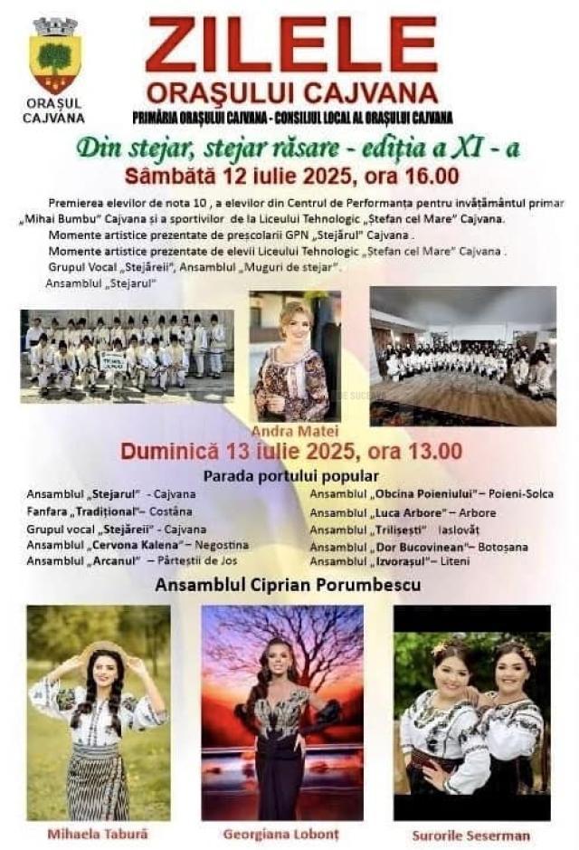 Pe 12 și 13 iulie, în orașul Cajvana va avea loc o nouă ediție a festivalului „Din stejar, stejar răsare”