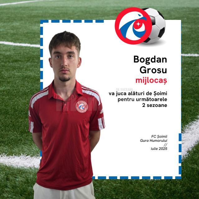 Bogdan Grosu va evolua la Șoimii Gura Humorului