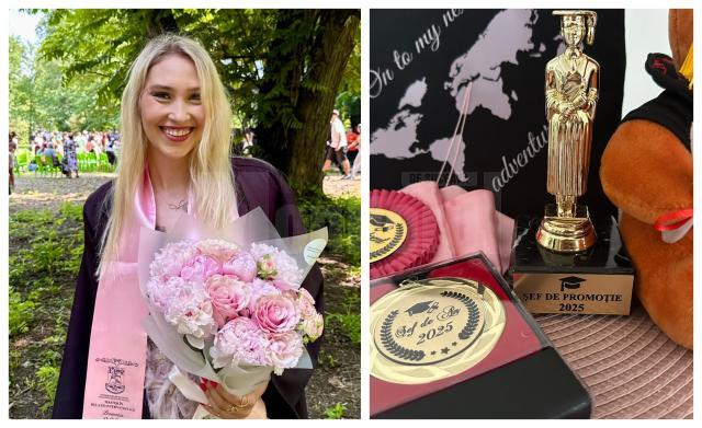 Suceveanca Teresa Ioana Pînzariu, șefă de promoție la masterul în Relații Internaționale de la Universitatea București