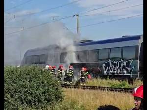 Incendiu la un tren care venea spre Suceava