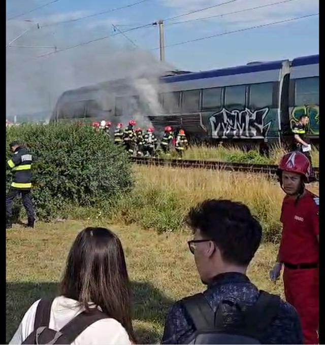 Incendiu la un tren care venea spre Suceava