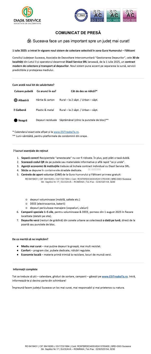 Suceava face un pas important spre un județ mai curat!