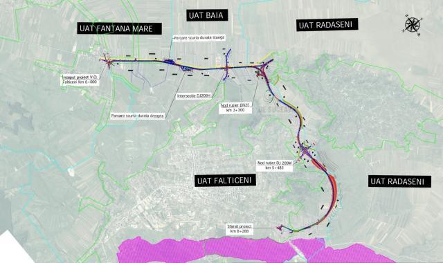 Traseul șoselei de centură va avea o lungime de aproximativ 8,3 km și va traversa atât municipiul Fălticeni, cât și comunele Fântâna Mare, Baia și Rădășeni