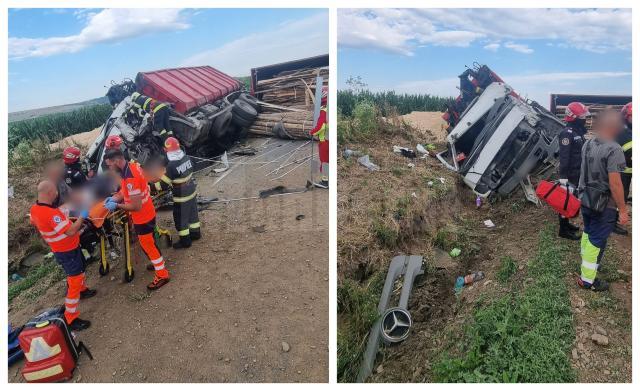 Accidentul s-a produs luni după-amiază, pe E85, în zona localității Iacobești