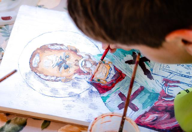 100 de copii, în Tabăra de creație „Micii iconari”, ediția a XIV-a - Foto Casian Mitu