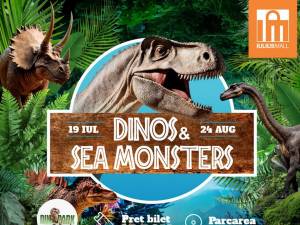 Sâmbătă se deschide la Iulius Mall Suceava expoziția de animale marine gigant și dinozauri animatronici. 50 de exemplare!