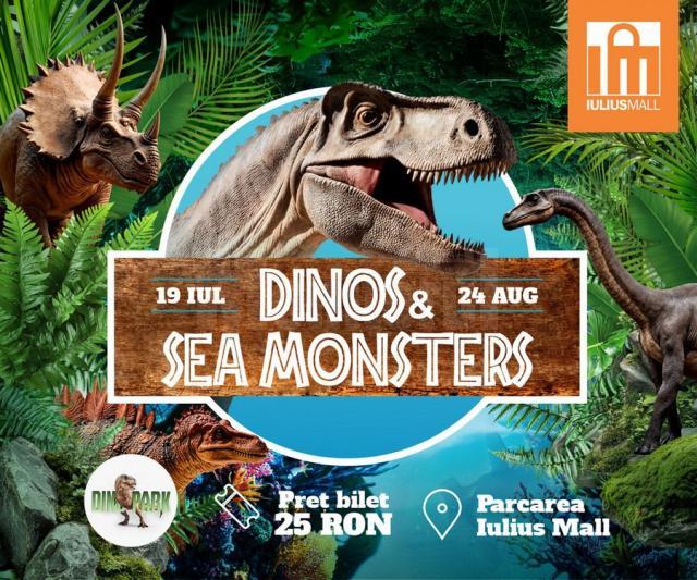 Sâmbătă se deschide la Iulius Mall Suceava expoziția de animale marine gigant și dinozauri animatronici. 50 de exemplare!