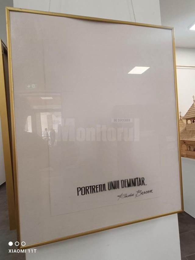 Portretul unui demnitar, purtând semnătura Radu Bercea în cadrul expoziției humorene