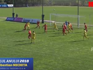 Golul înscris de suceveanul Sebi Nechita pentru echipa de juniori Under 16 a României, în duelul cu Macedonia, printre cele mai spectaculoase marcate sub tricolor în 2018