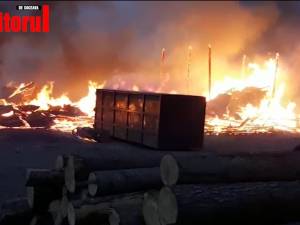 Un gater a ars violent, cu tot cu utilajele și lemnul din interior